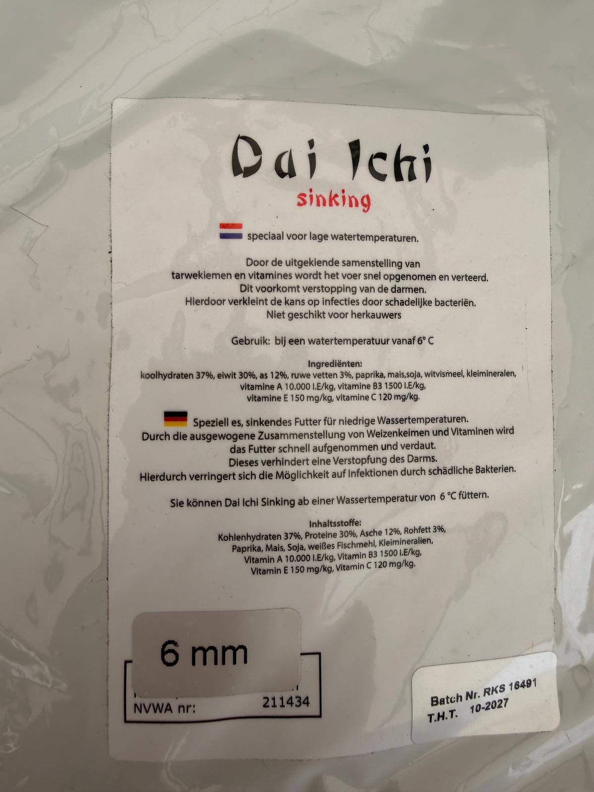 Dai ich Premium Koi Futter Original Sinking 6mm (Grundpreis 9,00€/kg)