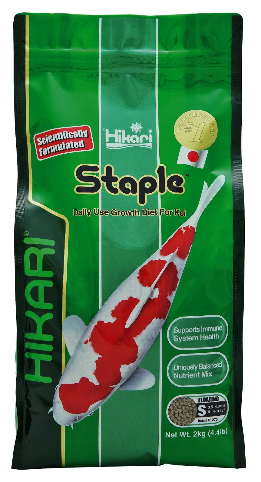 HIKARI Staple Mini S 2 kg Koifutter 5-5,5 mm Pellets / Japan Koi(Grundpreis 16,99€/kg)