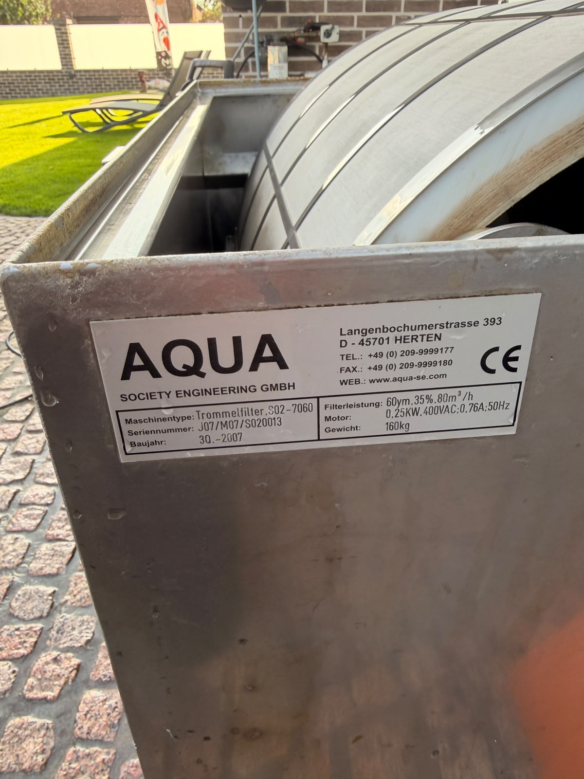 Kundenauftrag XXL Edelstahl Trommelfilter